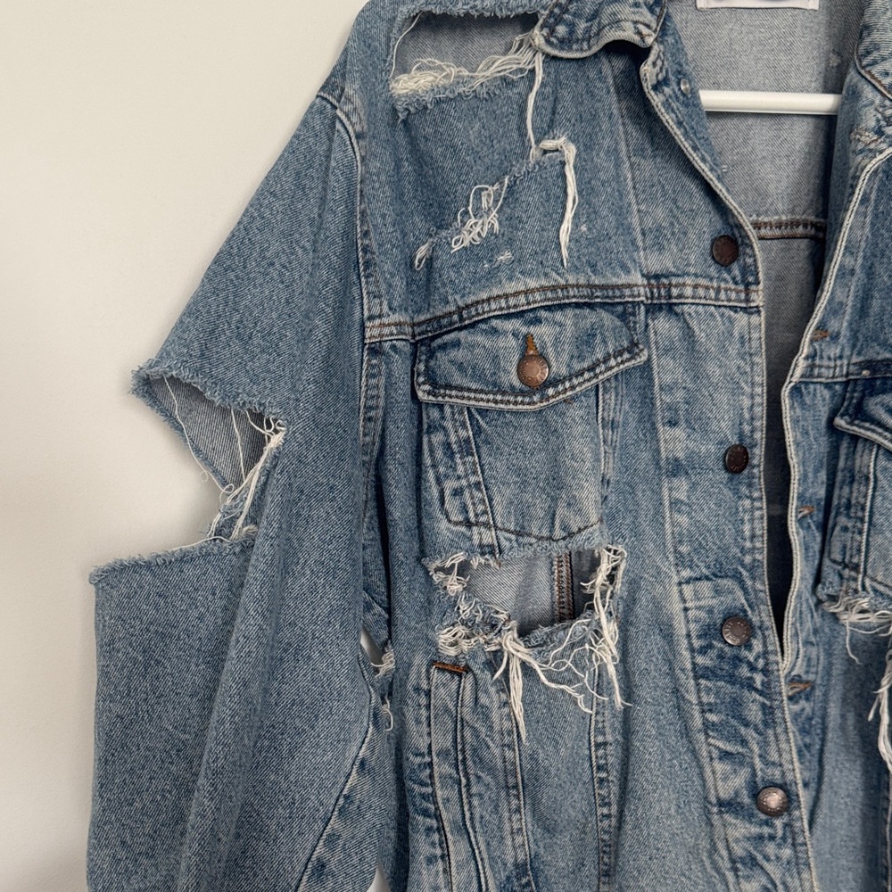 Distressed Denim Jacket - Picture 3 of 7